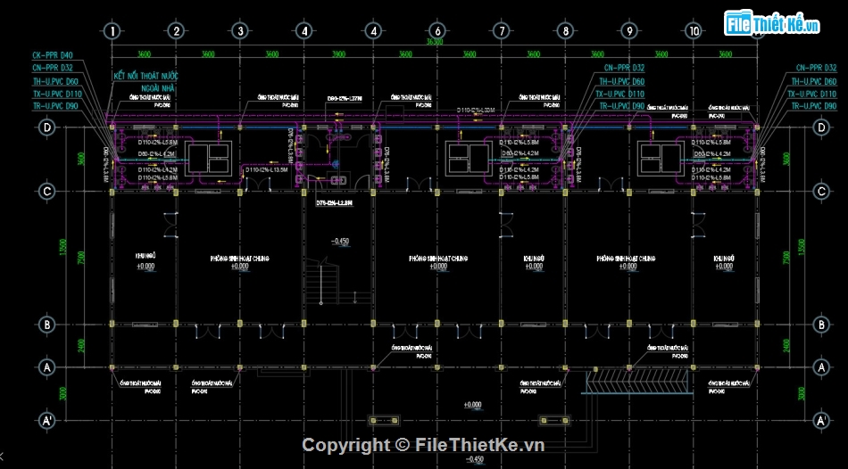 thiết kế file cad trường học mầm non,vẽ trường học mầm non 3 tầng,autocad bản vẽ trường mầm non,trường học 8 phòng file cad